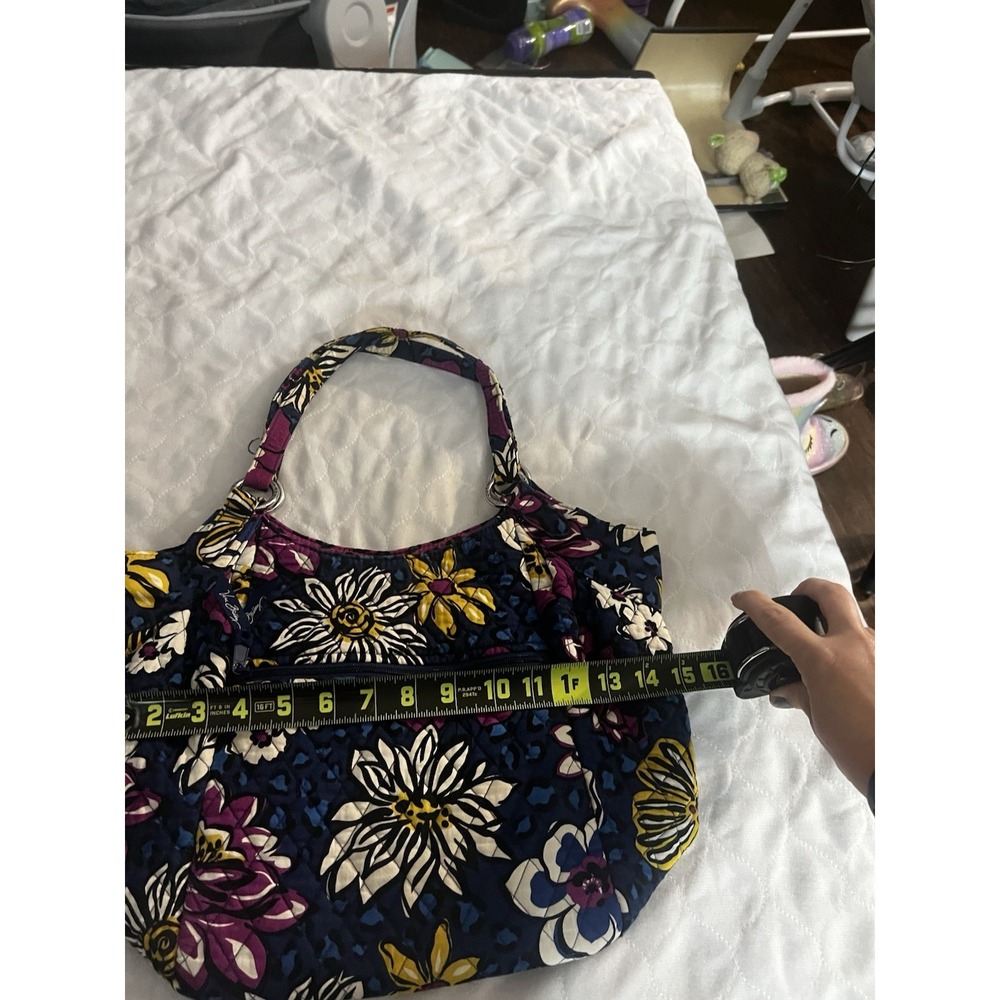 vera bradley African Violet Crescent Large Tote Handbag Purse Shoulder Bag - Picture 2 of 10